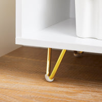 SoBuy Mobiletto Archivio Tavolo e Supporto per Stampante, Mobile Portaoggetti, Armadio Ufficio, Comodino, Tavolino Laterale Bianco, 80x40x75 cm ASK11-W