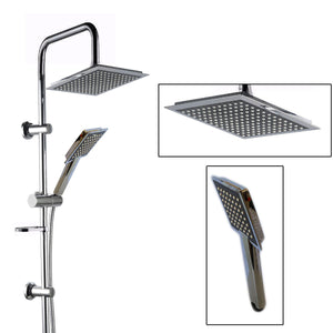 ASTA SALISCENDI CROMATA COLONNA DOCCIA SOFFIONE FISSO DOCCETTA SALISCENDI 9005V2