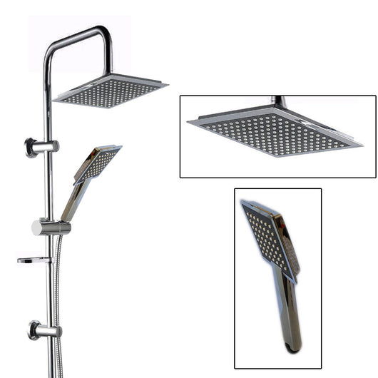 ASTA SALISCENDI CROMATA COLONNA DOCCIA SOFFIONE FISSO DOCCETTA SALISCENDI 9005V2