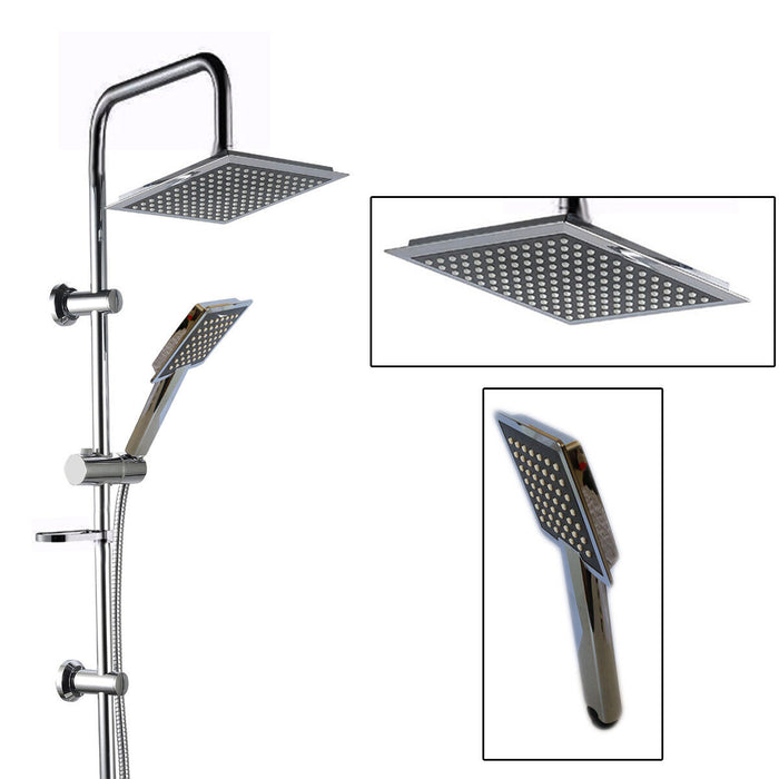 ASTA SALISCENDI CROMATA COLONNA DOCCIA SOFFIONE FISSO DOCCETTA SALISCENDI 9005V2