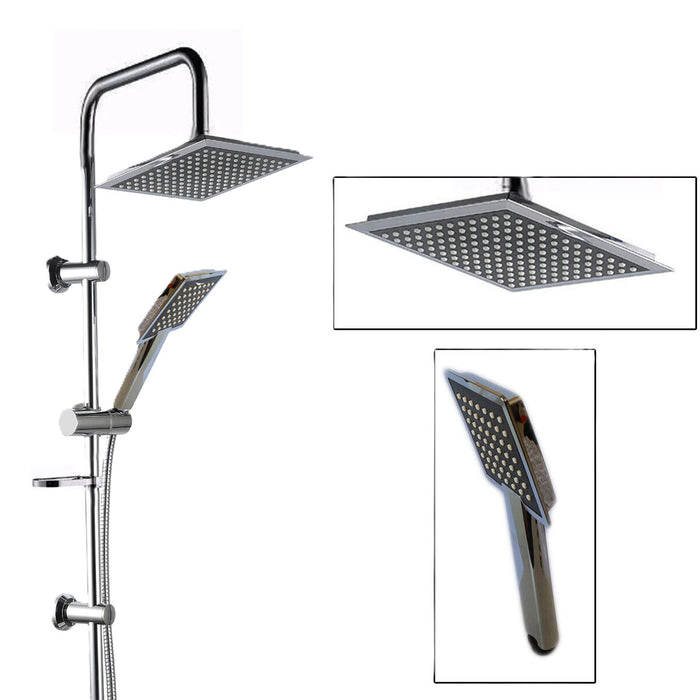 ASTA SALISCENDI CROMATA COLONNA DOCCIA SOFFIONE FISSO DOCCETTA SALISCENDI 9005V2