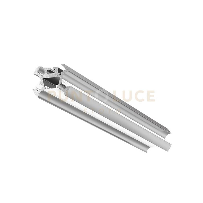 ASTANA - PROFILO IN ALLUMINIO CON DIFFUSORE BIANCO PARETE/SOFFITTO/SOSPENSIONE COLORE ARGENTO MT2