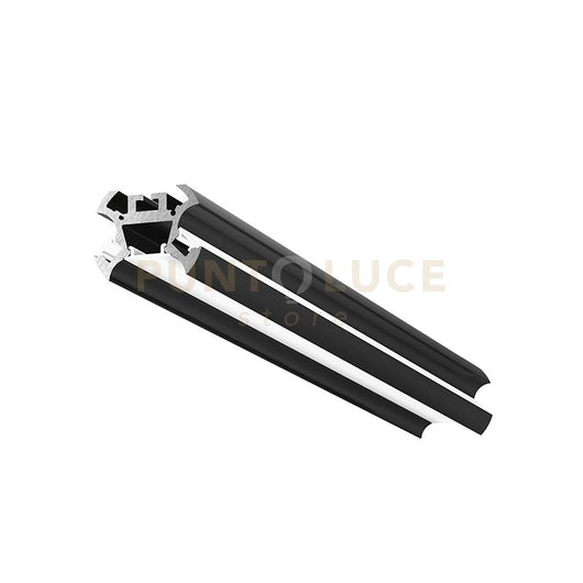 ASTANA -  PROFILO IN ALLUMINIO CON DIFFUSORE BIANCO PARETE/SOFFITTO/SOSPENSIONE MT2 COLORE NERO