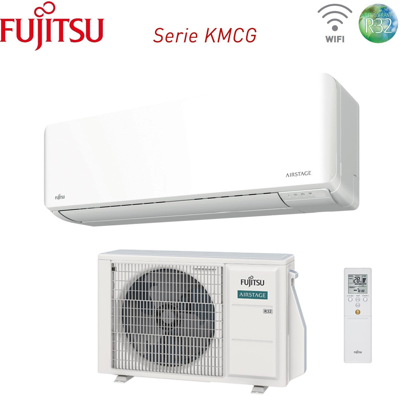 Climatizzatore Condizionatore Fujitsu Inverter serie KM AIRSTAGE 9000 Btu ASEH09KMCG R-32 Wi-Fi Integrato