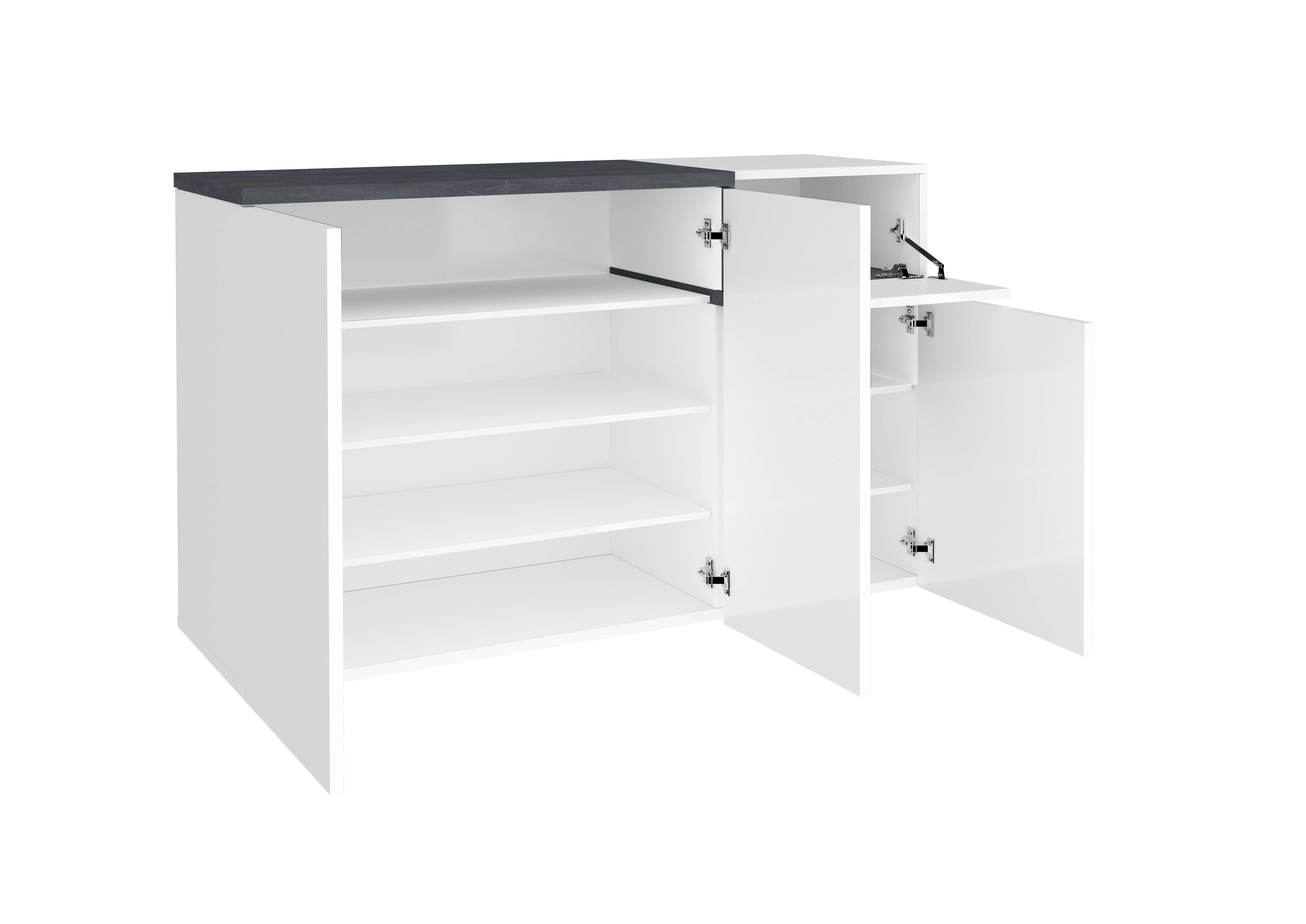 Mobile ZET L 120 x H 80.1 x P 40 cm colore bianco lucido e grigio ardesia