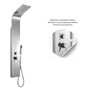 Colonna doccia 3 funzioni acciaio inox 2 bocchette idro lombari l20xp44xh140 001b *** finitura- cromo lucido, confezi...