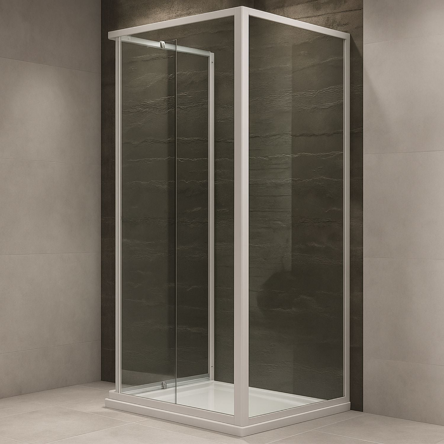 Ogomondo box cabina doccia corner 3 lati cristallo temprato trasparente 80x80x80