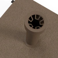 Base per Ombrellone con Ruote Riempibile fino a 20 kg per Pali da Ø22-38 mm, 45x45x39 cm, Marrone