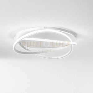 ATIA P/M - LAMPADARIO A SOFFITTO BIANCO A LED 3000K 2800LM 50W IN ALLUMINIO E SILICONE DIMMERABILE D.60CM