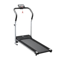 Tapis Roulant Elettrico Pieghevole, Tapis Roulant Elettrico Portatile 1.25HP con Schermo LCD, Velocità 1-10 km/h, Ruote, Allenamento per Casa, Ufficio, Palestra, Nero e Grigio