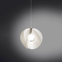 Sospensione Moderna Atom Polilux ® Bianco E Metallo Cromo 1 Luce E27