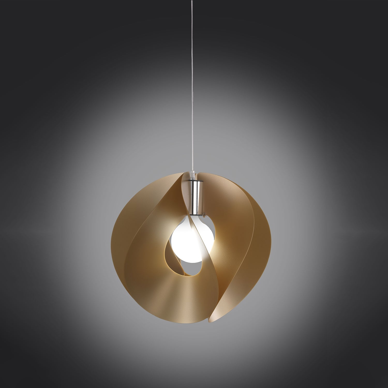 Sospensione Moderna Atom Polilux ® New Gold E Metallo Cromo 1 Luce E27 D54Cm