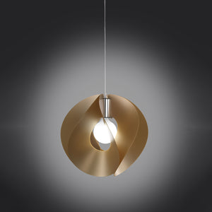 Sospensione Moderna Atom Polilux ® New Gold E Metallo Cromo 1 Luce E27 D54Cm