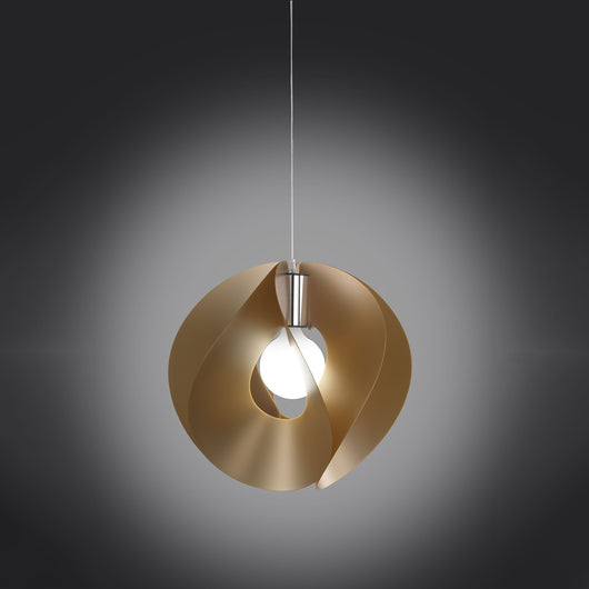 Sospensione Moderna Atom Polilux ® New Gold E Metallo Cromo 1 Luce E27 D54Cm