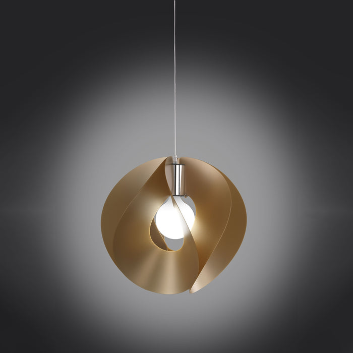 Sospensione Moderna Atom Polilux ® New Gold E Metallo Cromo 1 Luce E27 D54Cm