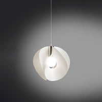 Sospensione Moderna Atom Polilux ® Bianco E Metallo Cromo 1 Luce E27 D54Cm