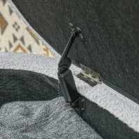 Panca Fondo Letto in Tessuto Teddy con Vano Contenitore, 116x41x40.5cm, Grigio Chiaro