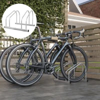 Rastrelliera per 2 Biciclette in Acciaio con Posizione Regolabile, 50x34x27.5 cm, Argento