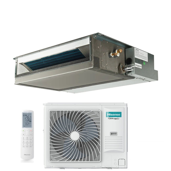 Climatizzatore Condizionatore Hisense Inverter Canalizzato Canalizzabile serie TURBO 60000 Btu AUD175UX4RHH5 + AUW175U6RP4 Trifase R-32 Wi-Fi Optional con Telecomando di serie