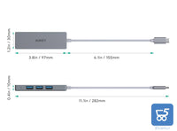 AUKEY Hub USB C in Alluminio 4 Porte USB 3.0 Adattatore USB C Super Sottile per MacBook PRO Google Chromebook Pixel, Samsung Note S A Ultra e Molti Altri Dispositivi Compatibili
