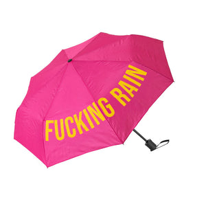 Ombrello con scritta "Fucking Rain" rosa