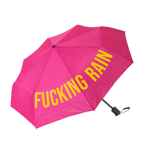 Ombrello con scritta "Fucking Rain" rosa