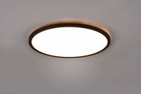 AUREO PLAFONIERA LED 30W 3600lm, 3000 - 6500K BORDO NERO CON TELECOMANDO MULTIFUNZIONE RETRO ILLUMINATA RGB D. 40CM