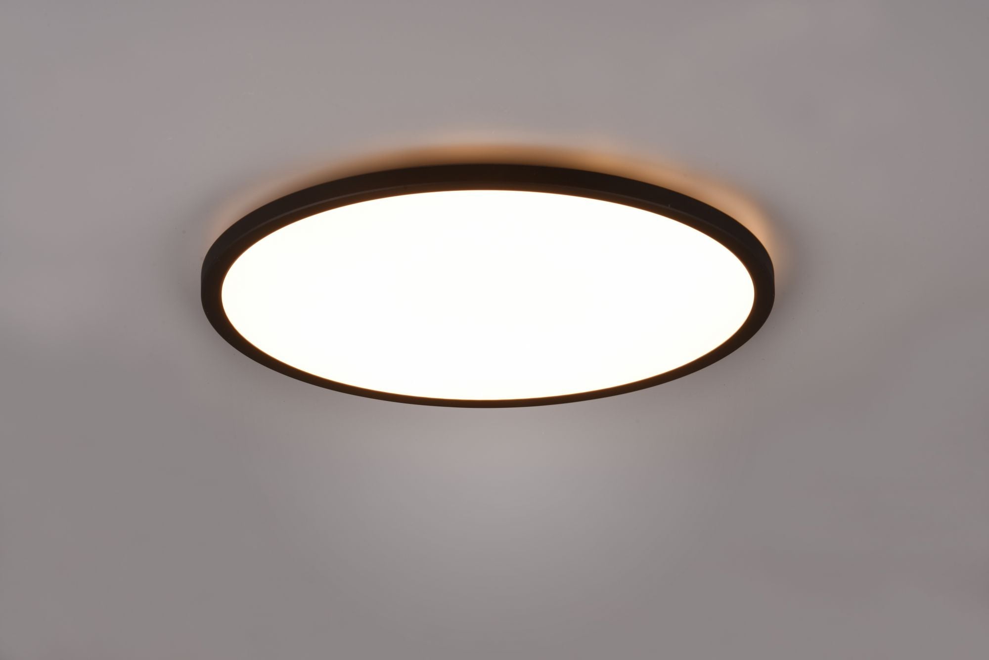 AUREO PLAFONIERA LED 30W 3600lm, 3000 - 6500K BORDO NERO CON TELECOMANDO MULTIFUNZIONE RETRO ILLUMINATA RGB D. 40CM