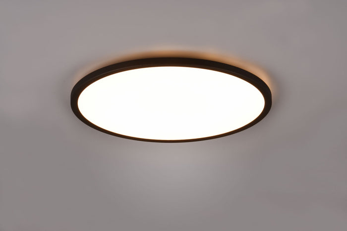AUREO PLAFONIERA LED 30W 3600lm, 3000 - 6500K BORDO NERO CON TELECOMANDO MULTIFUNZIONE RETRO ILLUMINATA RGB D. 40CM