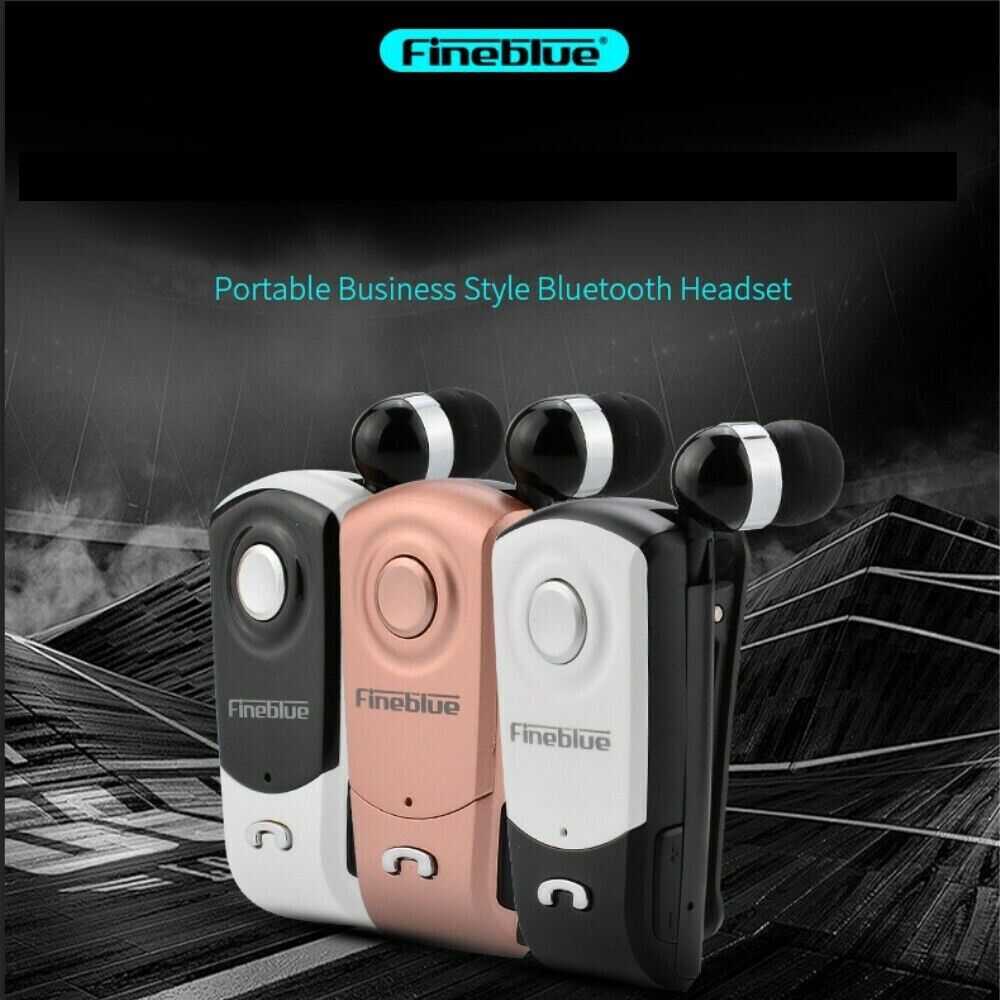 AURICOLARE CUFFIE BLUETOOTH RETRATTILE WIRELESS CLIP con VIBRAZIONE iOS Android