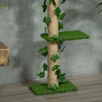Albero Tiragraffi per Gatti a Soffitto Alto 202-242 cm Regolabile con Asta di Tensione, Verde