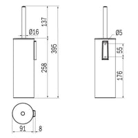 Inda - Scopino bagno da appoggio My Art - Clotilda interno bianco