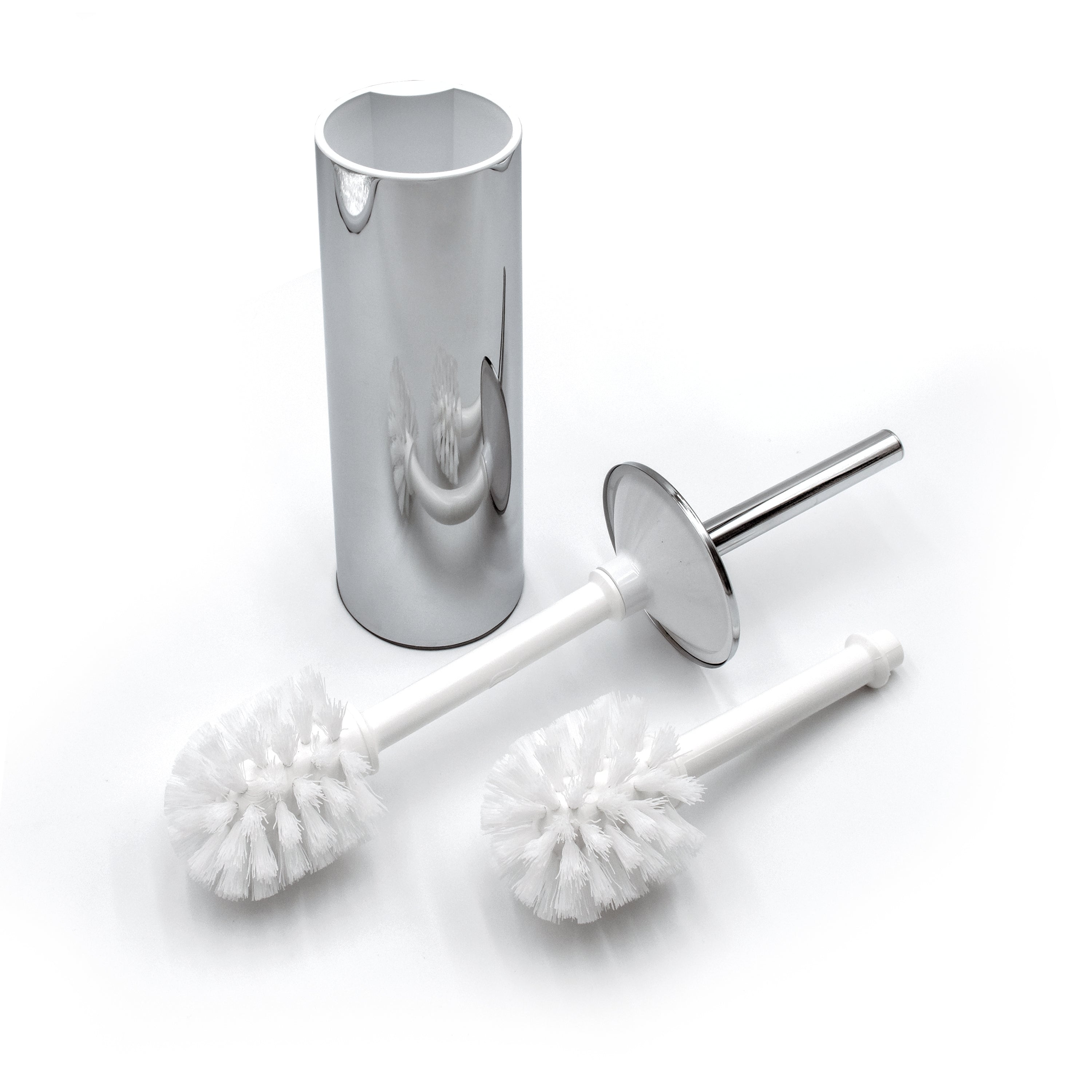 Inda - Portascopino da parete/da appoggio cromo lucido con ricambio