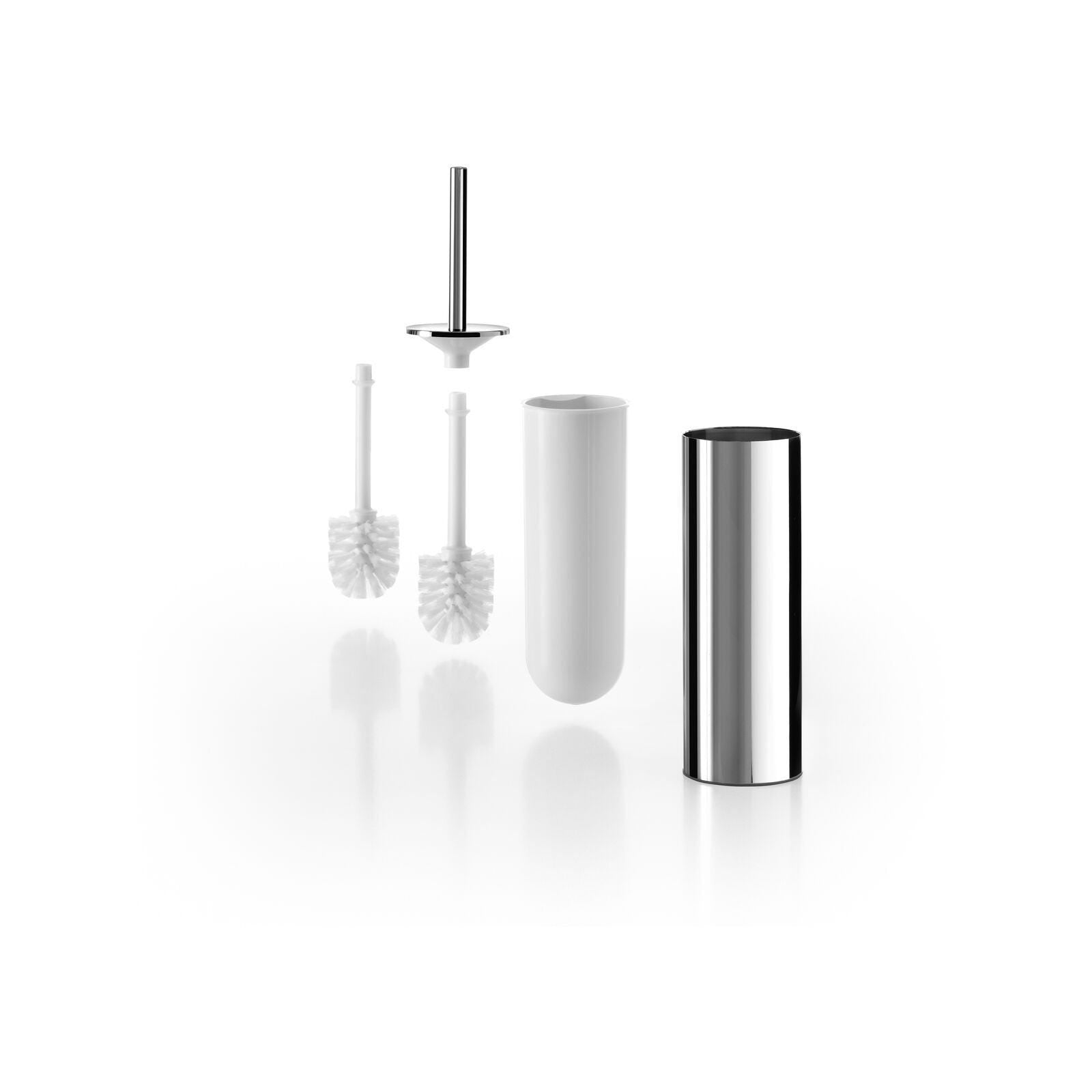 Inda - Portascopino da parete/da appoggio cromo lucido con ricambio