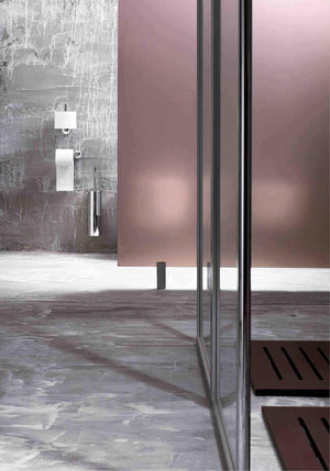 Inda - Portascopino da parete/da appoggio cromo lucido con ricambio