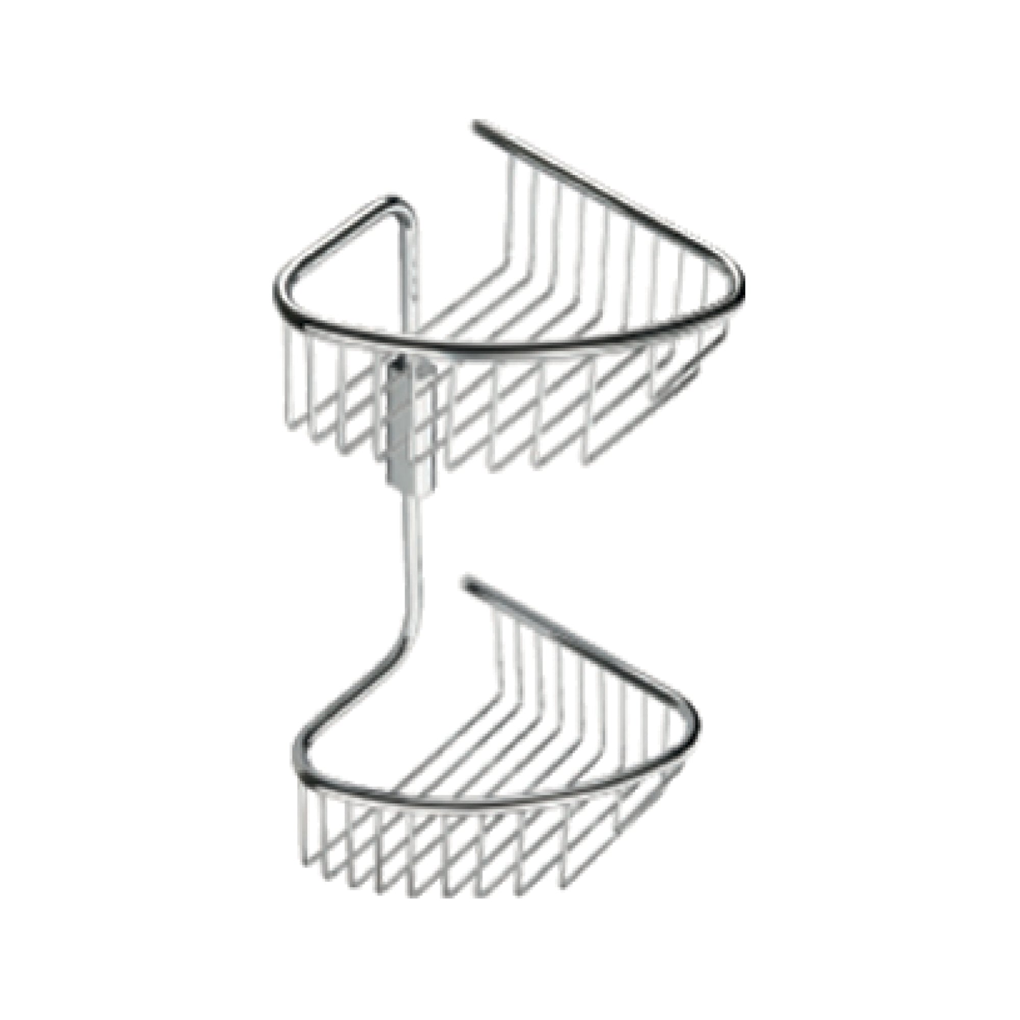 Inda - Portaoggetti doccia L.21 H.38 cm doppio angolare cromo lucido