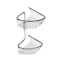 Inda - Portaoggetti doccia L.21 H.38 cm doppio angolare cromo lucido