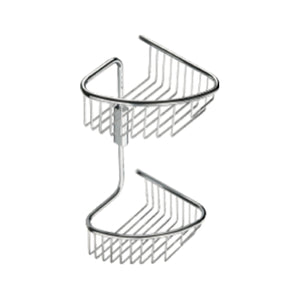 Inda - Portaoggetti doccia L.21 H.38 cm doppio angolare cromo lucido