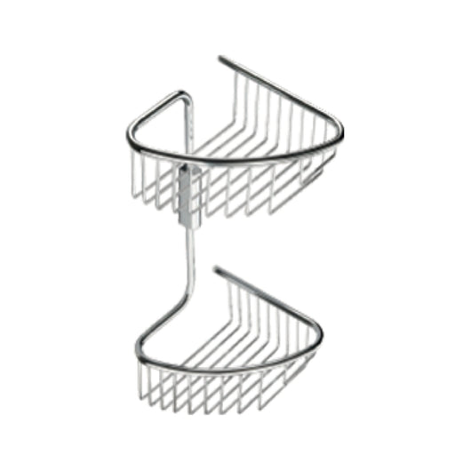 Inda - Portaoggetti doccia L.21 H.38 cm doppio angolare cromo lucido