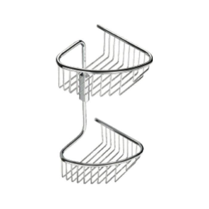 Inda - Portaoggetti doccia L.21 H.38 cm doppio angolare cromo lucido