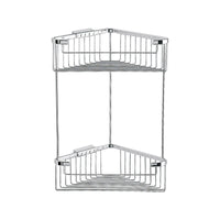 Inda - Cestino portaoggetti angolare doppio in ottone cromato