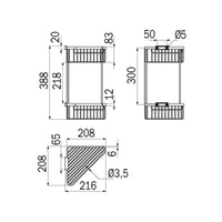 Inda - Cestino portaoggetti angolare doppio in ottone cromato