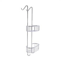 Inda - Cestino portaoggetti doccia doppio appendibile in ottone cromato