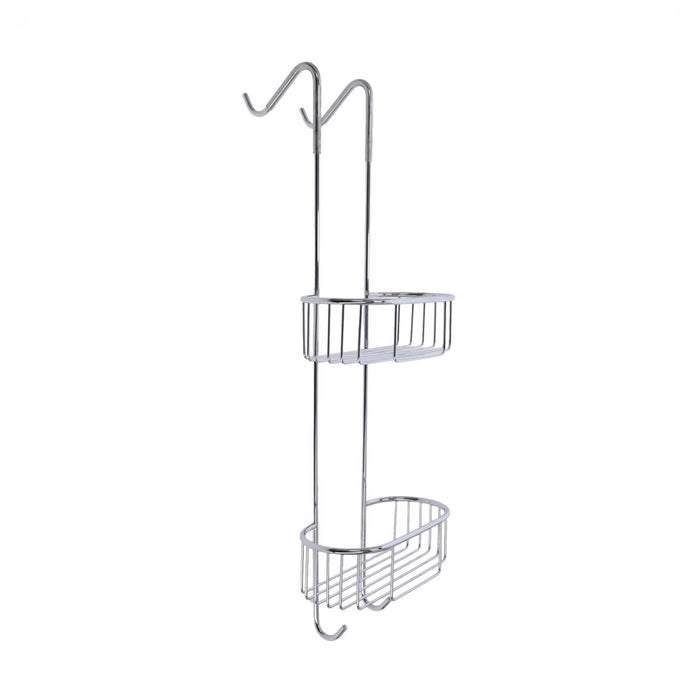 Inda - Cestino portaoggetti doccia doppio appendibile in ottone cromato