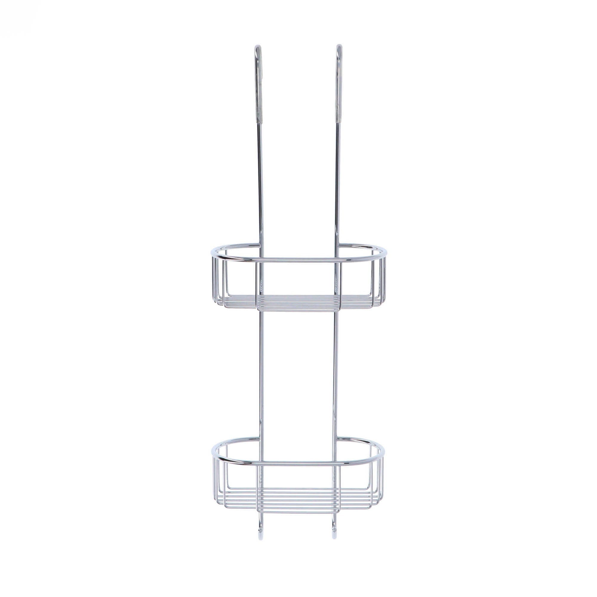 Inda - Cestino portaoggetti doccia doppio appendibile in ottone cromato