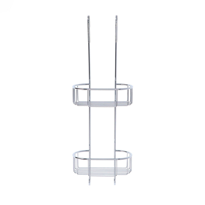 Inda - Cestino portaoggetti doccia doppio appendibile in ottone cromato
