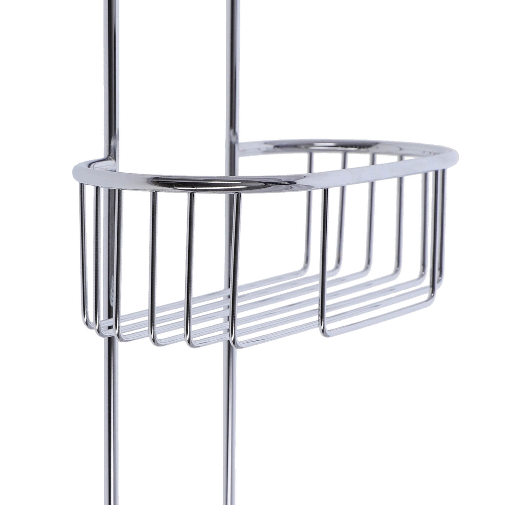 Inda - Cestino portaoggetti doccia doppio appendibile in ottone cromato