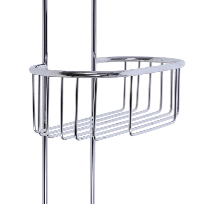 Inda - Cestino portaoggetti doccia doppio appendibile in ottone cromato