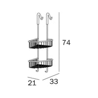 Inda - Portaoggetti doccia doppio appendibile a sinistra cromo lucido