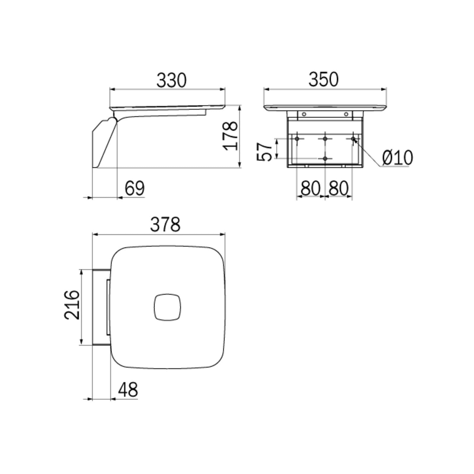 Inda - Sedile ribaltabile per doccia in ABS nero/satinato